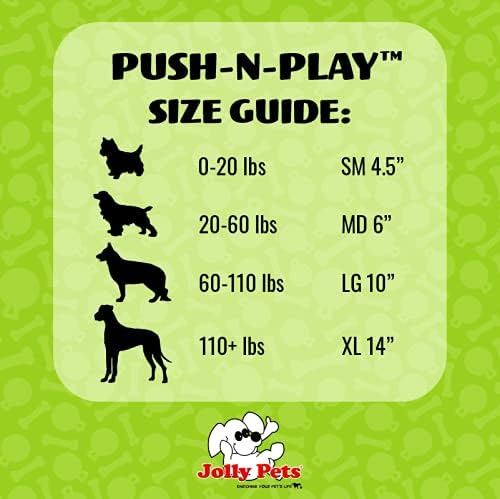 Jolly kućni ljubimci push-n-play lopta igračka za pse, 4,5 inča/mala, crvena