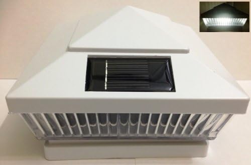 16 -pak solarna bijela kapica svjetla za 5 x 5 vinil/pvc ili drvene stupove s bijelim LED -om -zrelenom prirodnom solarnom