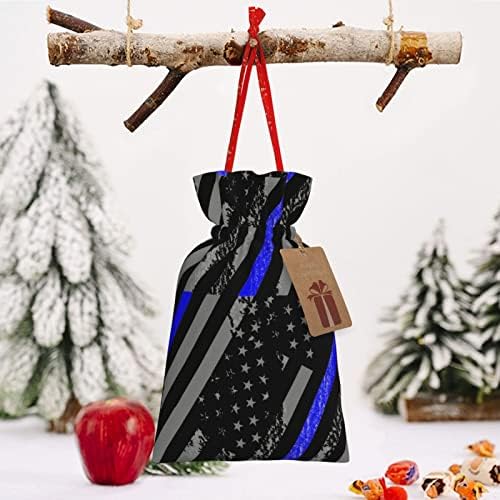 Žice za božićne poklon vrećice tanke-plava linija-Zastava-policijske vrećice za zamatanje darova božićne poklon vrećice za