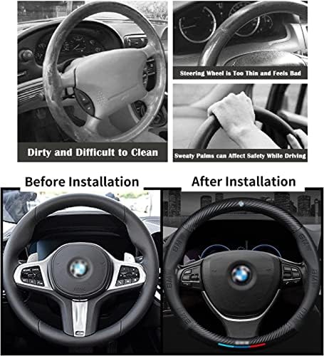Poklopac upravljača prilagođenog za BMW. Automobilski upravljač pokriva automatsku unutarnju priboru, bez klizanja i mirisa,