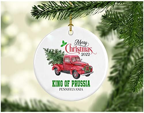 Božićni ukras Stablo Sretan Božić 2022. Kralj Prusije Pennsylvania Ornament Smiješni poklon Xmas Odmor kao obitelj Prilično