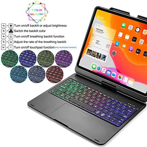 HUAFLY 2018/2020 iPad Pro 12,9 inčni kućište tipkovnice Touchpad sa 7 boja, bežični Bluetooth 5.0 prijenosna tableta tipkovnica