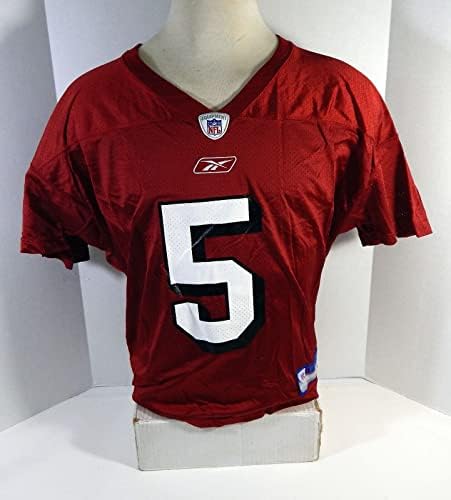 2002 San Francisco 49ers Jeff Garcia 5 Igra izdana crvena praksa Jersey 940 - Nepotpisana NFL igra korištena dresova