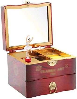 Shypt Music Box- Glazbeni kutija rođendanski poklon za djevojčicu balerinu nakit ogledalo, tvrdi materijal, retro violina,