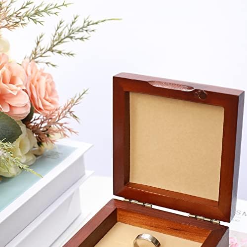 Kutija za nosač prstena Starswr, kutija za vjenčanje za svadbenu ceremoniju poklon za žene drvena ukrasna kutija s poklopcima
