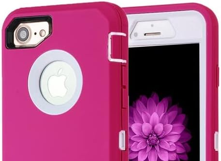 Slučaj 3 u 1 kapljici dokaza otporna na ogrebotine, robusna zaštita i pojas za iPhone 7/8 - ružičasta bijela