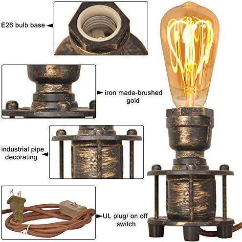 Moderna vintage industrijska stolna svjetiljka baza E26 Edison - Antique Steampunk naglasak stojeći svjetla, retro mala stolna