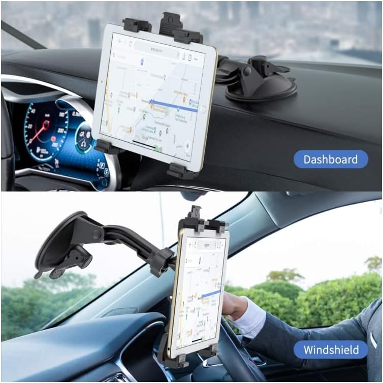 XWXELEC držač za iPad za automobil, držač tableta za auto vjetrobransko staklo/nadzorna ploča/zračni otvor za ventilator,