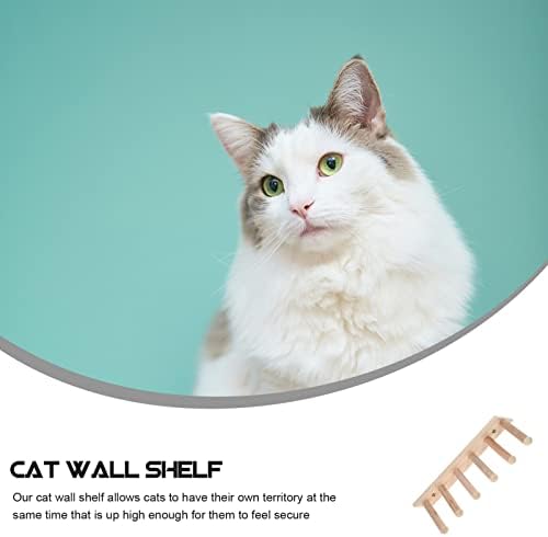Zidne police za penjanje za mačke u šest koraka, drvene ljestve za mačke, zidni namještaj za mačke, grebanje i penjanje,