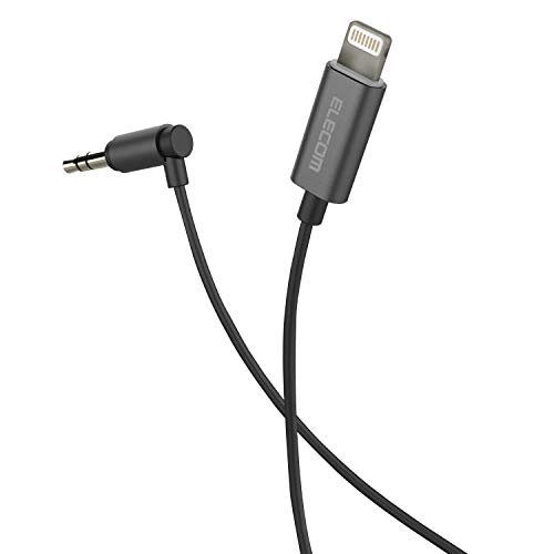 ELECOM MPA-CL35L10XBK Audio kabel, munja do φ3.5, priključak u obliku slova AUX-a, kompatibilan s iPhoneom 13/12/SE, Apple