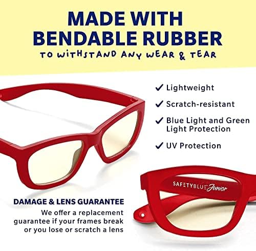 SafetyBlue Jr. Najbolje dnevne Dječje naočale i dodaci za igru-savitljivi, bez recepta, blokatori plavog svjetla za sigurno