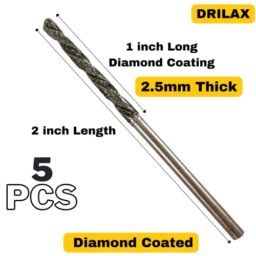 Dijamantni bušilica set 1 mm 1 mm 1,5 mm 2 mm 2mm 2,5 mm 20 komada 4 veličine kompatibilne s dremel kolekcijama Uključene