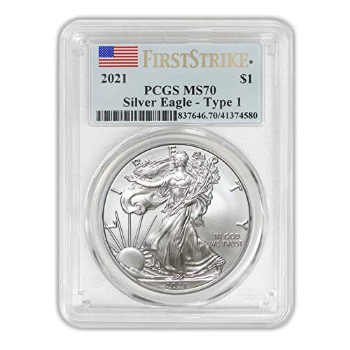 2021 1 oz American Silver Eagle MS-70 $ 1 Mint State PCGS