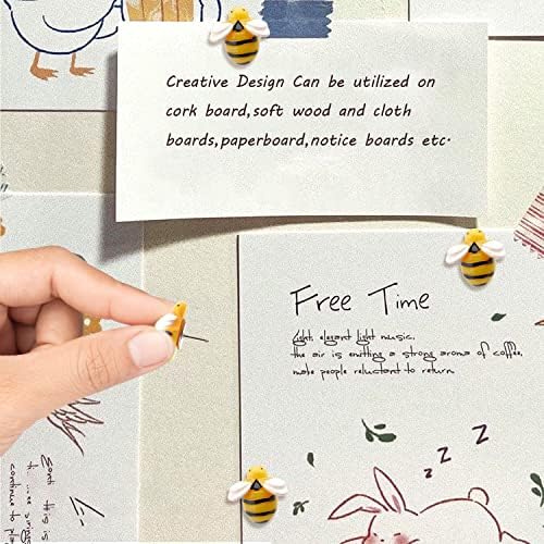 Kotu 30 Pack Dekorativni Thumbtacks kreativni pčelinji oblik Pushpins Crtanje igle za značajku zida, bijele ploče, corkboard,