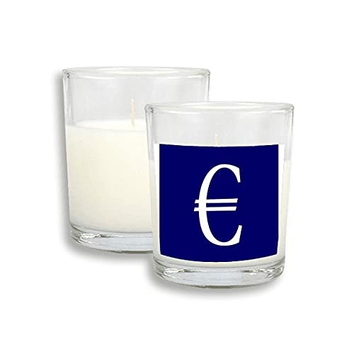 Kratka EU valuta simbol EUR bijele svijeće staklo mirisni tamjan vosak