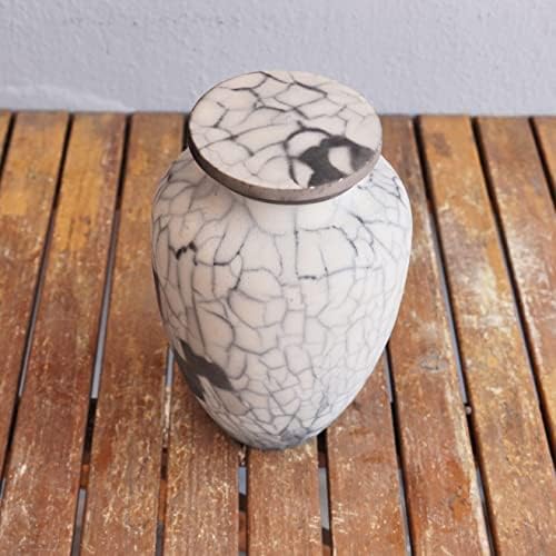 Raaquu Omoide keramička dimljena raku urna za odrasle ostatke/pepeo s/n8000002 - Raku keramika 170 kubičnih centimetara jedinstvena
