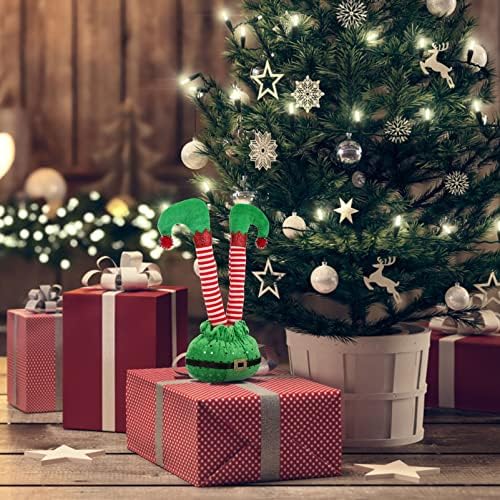 Pretyzoom božićni vilenjak s punjenim nogama ukrasi za božićno drvce pamučne punjene noge elf noge stablo Topper za kaminu