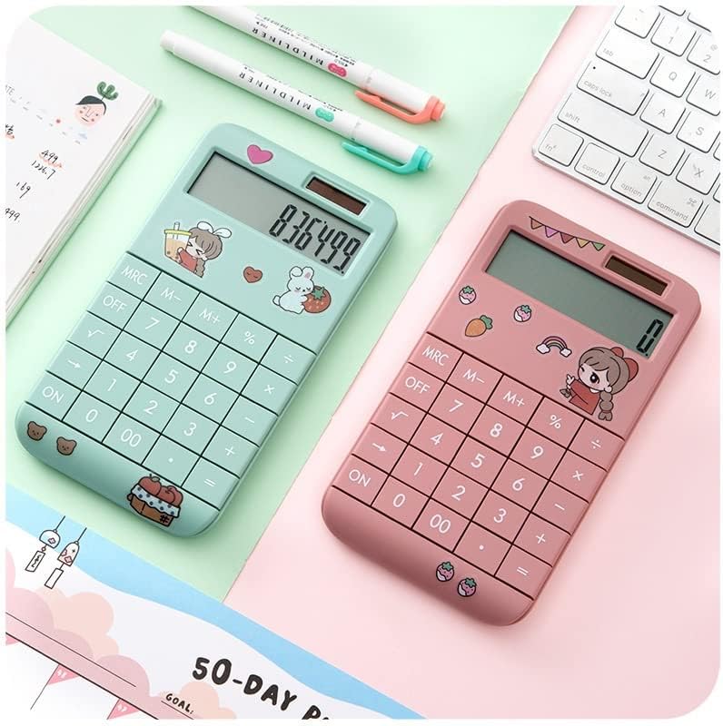 JFGJL Slatki kalkulator crtanog filma Moda Student prijenosni kalkulator Mala solarna financijska blagajna Girl 12-bita (boja:
