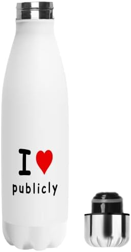 Ja javno volim Heartpfp bocu s vodom od 16 oz kantina Termos Poklon, smiješan poklon za muškarce, sportska školska pića,