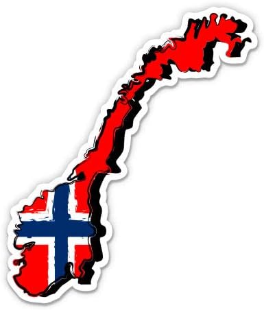 Norveška oblika norveška zastava - 12 vinilna naljepnica vodootporna naljepnica