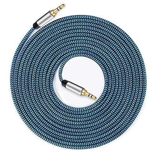 Hftywy aux kabel 15 ft 3,5 mm muški do muški stereo aux kabel 3,5 mm pomoćni audio kabel pleteni 1/8 oklopljeni aux kabel