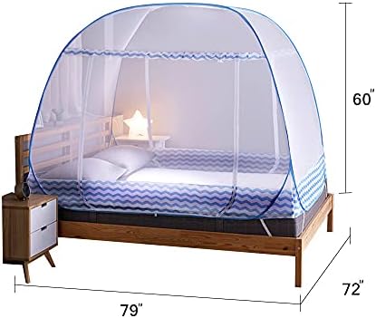 ; Velika mreža protiv komaraca za krevet; prijenosna pop-up mreža protiv komaraca s dnom sklopive mreže protiv komaraca za