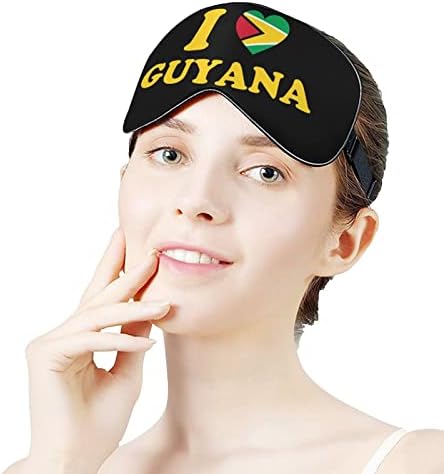 Smiješanstar volim Gvajana Heart zastave meka maska ​​za spavanje za spavanje za spavanje zavenjenih očiju savršeni blokovi