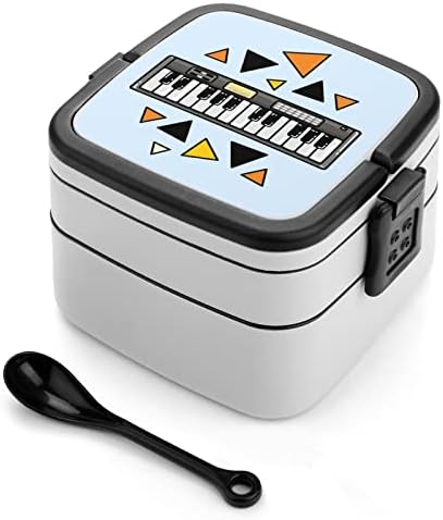 Glazbena tipkovnica Ispis Sve u jednoj bento kutiji za odrasle ručak sa žlicom za školu/rad/piknik