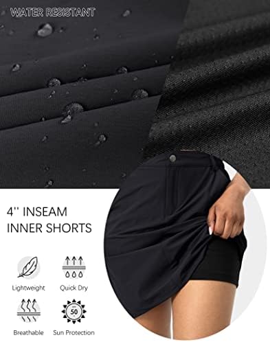 Santiny Golf Skorts suknje za žene 5 džepova 18 dužina koljena Skort UPF50+ Ženska atletska planinarska teniska suknja za