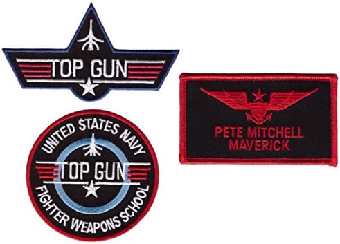 Pete Mitchell Navy Fighter School Ime Badge Kostim zakrpa 3 PCS Postavljeno željezo na šivanju