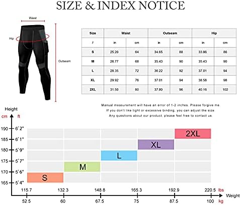 Lanbaosi muške kompresijske hlače s džepovima za vježbanje gamaša za trčanje hladne suhe atletske sportove teretane bazela