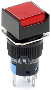 Prekidač s gumbom od 16 mm trenutni kvadratni poklopac LED žarulja crvenog svjetla od 12 do 5 do 3 kom.