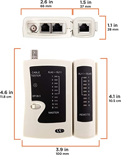 Univerzalni alat za ispitivanje kabela, BNC, RJ45, RJ11 Multi-tester White