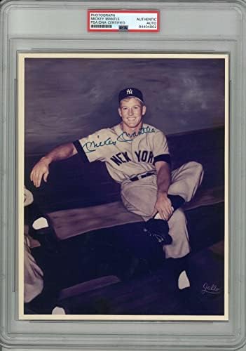 Mickey Mantle potpisan 8x10 PSA PSA DNA Slabbed 84404802 Yankees Gallo - Autografirani MLB fotografije