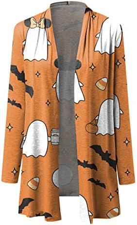 Womens Halloween casual majice print kardigan jakna s dugim rukavima gornji kardigan košulja jakna kardigan pamučni džemperi