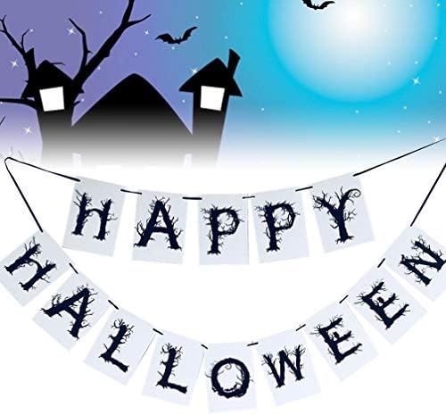 ECCEART DIY ORNAMENT 2 PCS Sretni natpis Halloween Viseći vijenac za zastavu Grva Strop za viseći privjesak za proganjanu