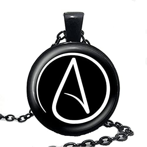 Ogrlica sa simbolom ateizma, privjesak Atom, ateistički nakit, ogrlica bez religije, Muška ogrlica