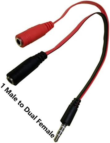 Shanfeilu 3,5 mm adapter za adapter za slušalice za slušalice audio y razdjelni kabel 1/8 Trrs mužjak do 2 t mono žensko
