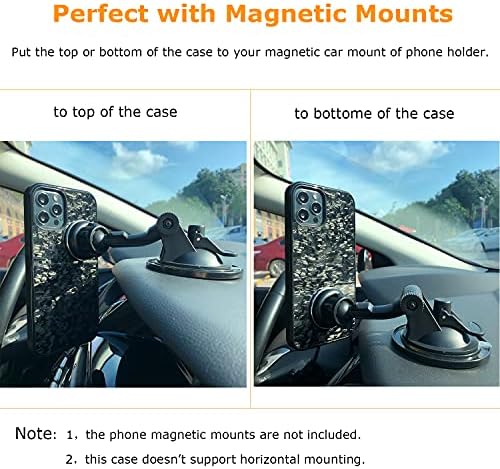 Molzar Tire Series iPhone 12 Pro Max futrola s stvarnim kovanim ugljičnim vlaknima, ugrađena metalna ploča za magnetski nosač,