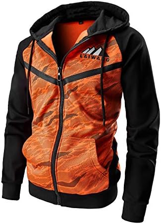 Laiwang muški blok u boji kapuljača-puni zip ultimate teška runa kapuljača-kamo zatvarač up hoodie s kanga džepom