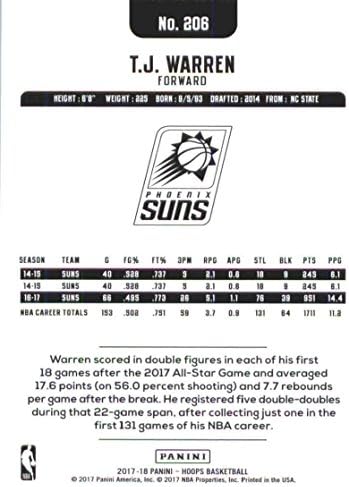 2017-18 Panini obruči 206 T.J. Warren Phoenix Suns košarka