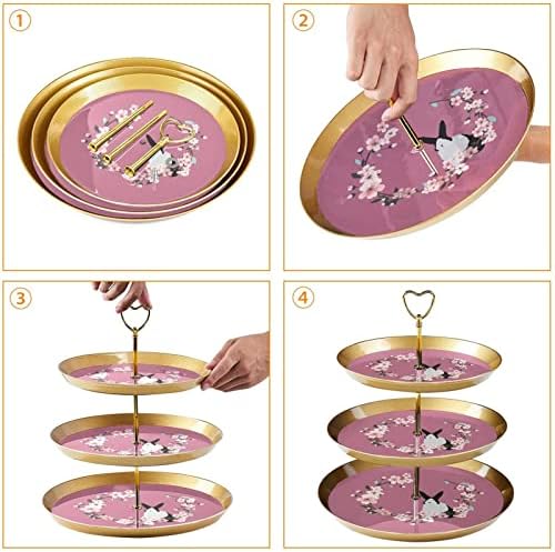 Stand torta Set 3 slojeva Cupcake Stands Platter za višekratnu uporabu za vjenčanje za vjenčane rođendanske ukrase čajanke,