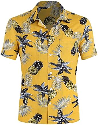 Muške Ležerne košulje na kopčanje, havajske košulje s cvjetnim printom, svečane košulje na plaži, vrhovi 2023