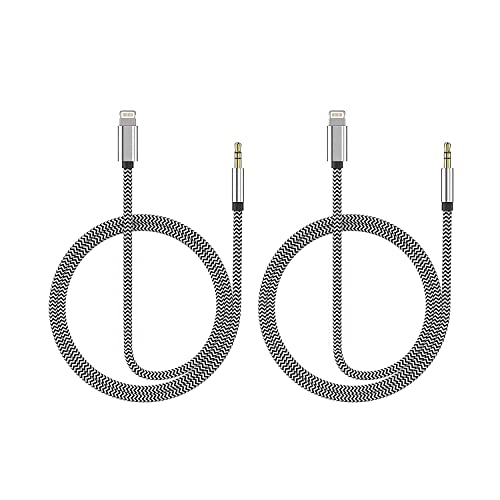 2Pack Aux kabel za iPhone, Apple MFI certificiran 3,3ft Lightning do 3,5 mm Aux audio pomoćni kabel za iPhone 14 13 12 11