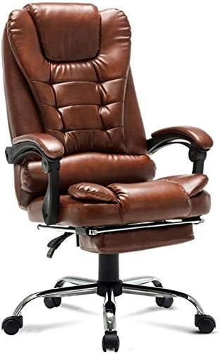 Uredska stolica s naslonjačem, okretna stolica od PU kože, dizajn krivulje ljudske kralježnice, debeli zakrivljeni jastuk