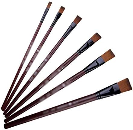 WXBDD 6 PCS Umjetničke isporuke Slikanje lako čišćenja drvene ručke akvarelne boje četkica olovka najlon ulje za učenje kose
