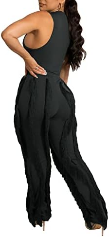 Ženska odjeća od 2 komada, gornji dio s naramenicama bez rukava, duge hlače s resama visokog struka, Ležerne pripijene joga
