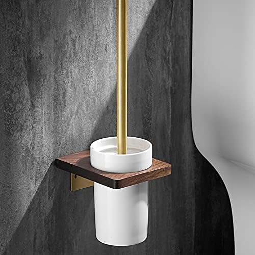 Slsfjlkj čvrsto drvo orašasti ručnik stalak za kupaonicu Polica za kupaonicu Brush Gold kupaonicu Viseći štap zid viseći