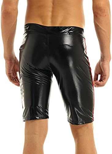 Muške kratke hlače od PU kože boksač hrvanje tijelo grappling uske hlače od PU kože kratke hlače za biciklizam