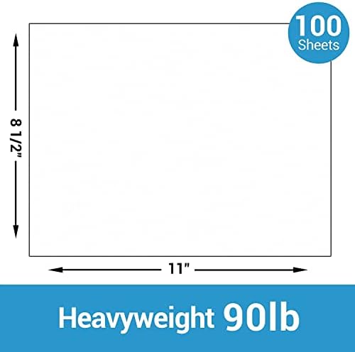 OHUHU 8.5 x 11 bijeli karton papir 100 listova + 100 listova 8.5 x 11 Kraft Cardstock papir